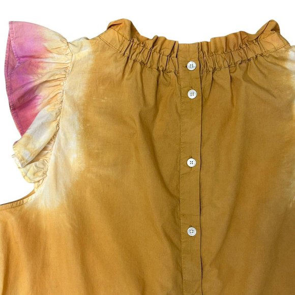 Sea New York Zelda Top Women’s Size 6 Colorful Dip Dye Flutter Sleeves Cotton - Picture 7 of 14